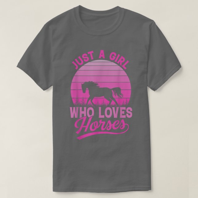Nur ein Mädchen, das Pferde Liebe  T-Shirt (Design vorne)