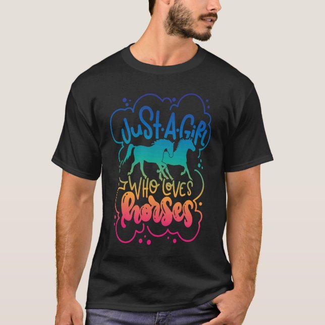 Nur ein Mädchen, das Pferde Liebe T-Shirt (Vorderseite)