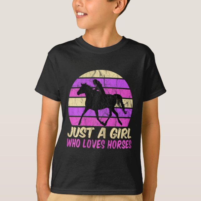 Nur ein Mädchen, das Pferde Liebe T-Shirt (Vorderseite)