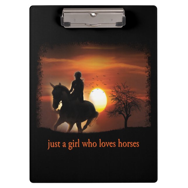nur ein Mädchen, das Pferde Lieben Klemmbrett (Vorderseite)