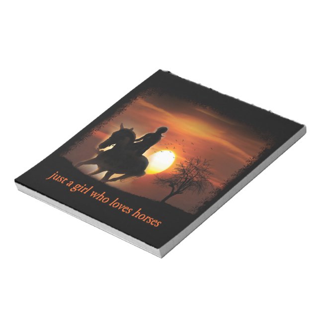 nur ein Mädchen, das Pferde Lieben Notizblock (Rotiert)