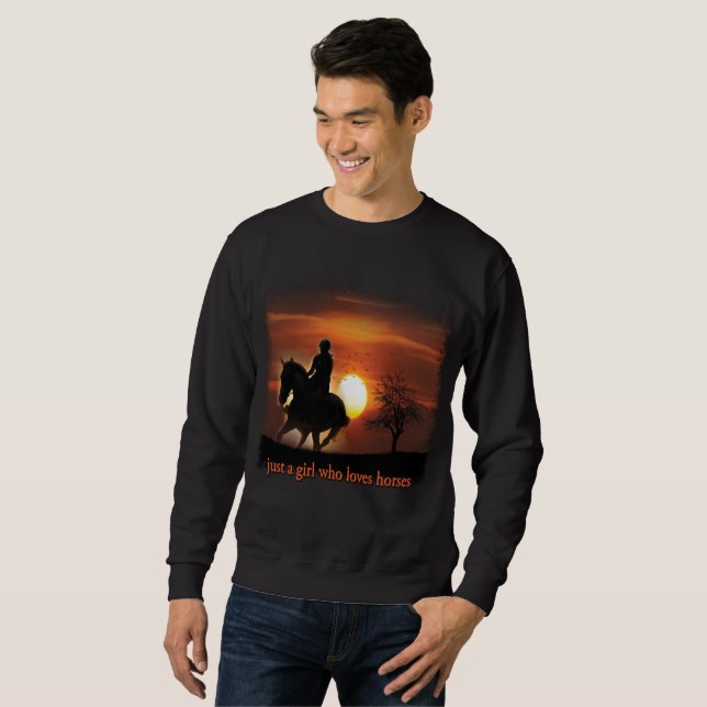 nur ein Mädchen, das Pferde Lieben Sweatshirt (Vorne ganz)