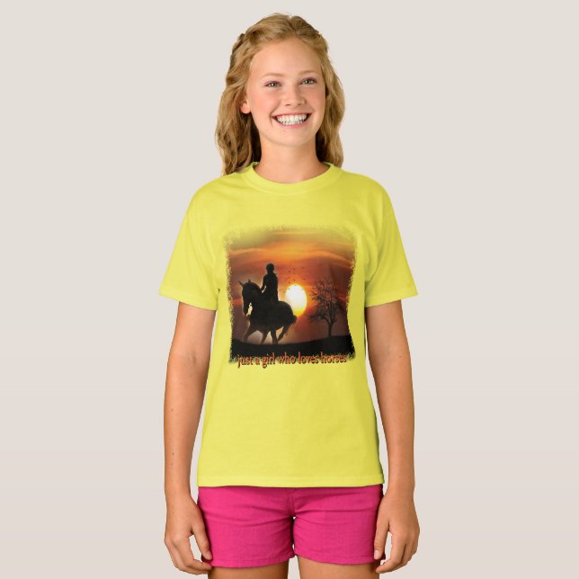 nur ein Mädchen, das Pferde Lieben T-Shirt (Vorne ganz)
