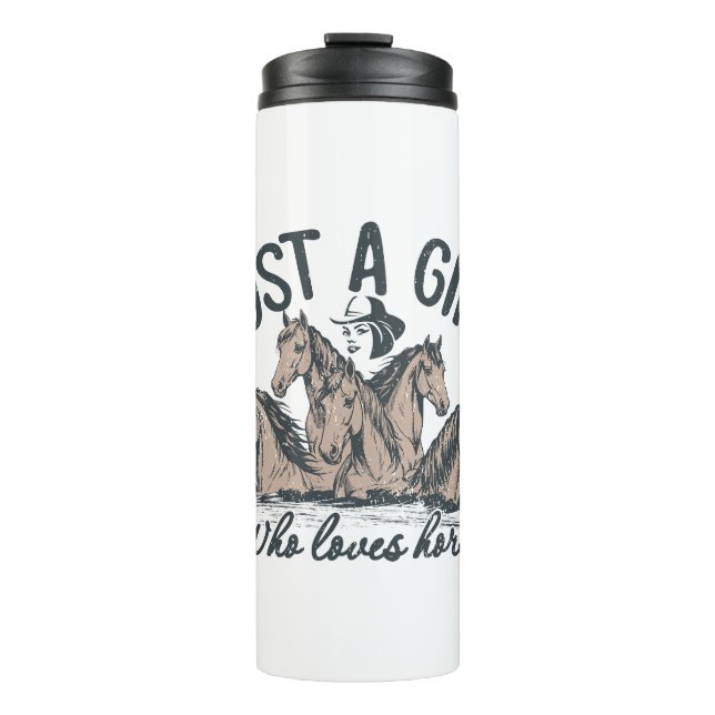 Nur ein Mädchen, das Pferde Lieben Thermosbecher (Vorderseite)