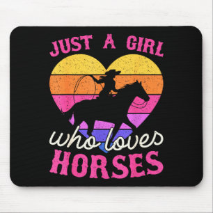 Nur ein Mädchen, das Pferde liebt Frauen Cowgirl T Mousepad