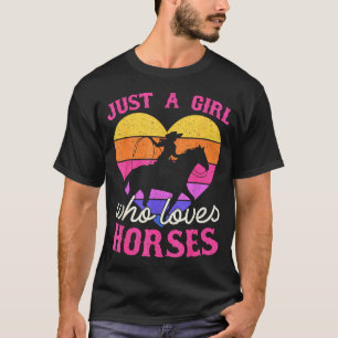 Nur ein Mädchen, das Pferde liebt Frauen Cowgirl T T-Shirt