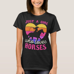 Nur ein Mädchen, das Pferde liebt Frauen Cowgirl T T-Shirt
