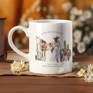 Nur ein Mädchen, das Pferde liebt Monogramm Kaffeetasse