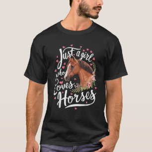 Nur ein Mädchen, das Pferde liebt Pferd T-Shirt