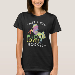 Nur ein Mädchen, das Pferde liebt Pony Reitsport E T-Shirt