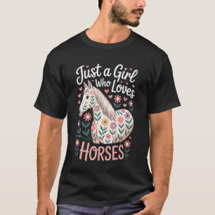 Nur ein Mädchen, das Pferde liebt Reitlehrer Ri T-Shirt