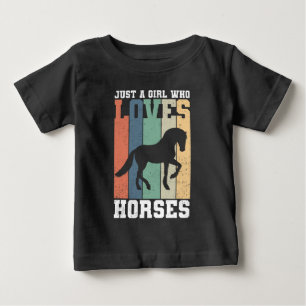 Nur ein Mädchen, das Pferde liebt Retro Vintage Baby T-shirt