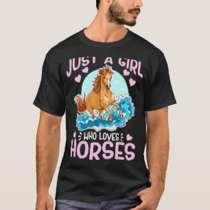 Nur ein Mädchen, das Pferde liebt Süße wilde galop T-Shirt