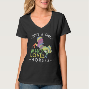 Nur ein Mädchen, das Pferde Pferde Pferde Pony Rei T-Shirt