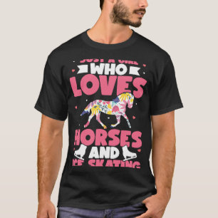 Nur ein Mädchen, das Pferde und Eiskunstlauf liebt T-Shirt