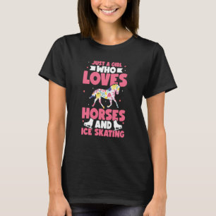 Nur ein Mädchen, das Pferde und Eislaufen liebt Fi T-Shirt