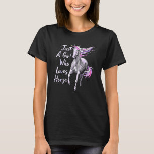 Nur ein Mädchen, das Pferdereiten Equus liebt T-Shirt