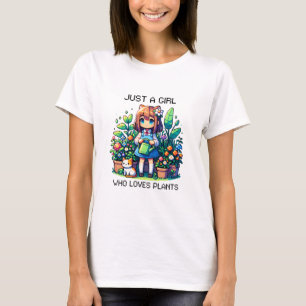 Nur ein Mädchen, das Pflanze Liebe T-Shirt