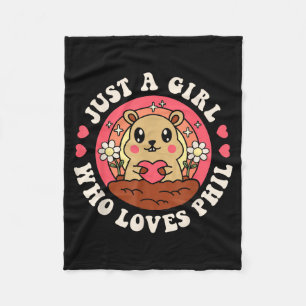 Nur ein Mädchen, das Phil Groundhog Day lustig Fra Fleecedecke