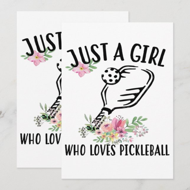 Nur ein Mädchen, das Pickleball Liebe Save The Date (Vorne/Hinten)