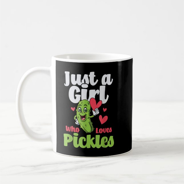 Nur ein Mädchen, das Pickles Liebe - Pickle Lover  Kaffeetasse (Links)