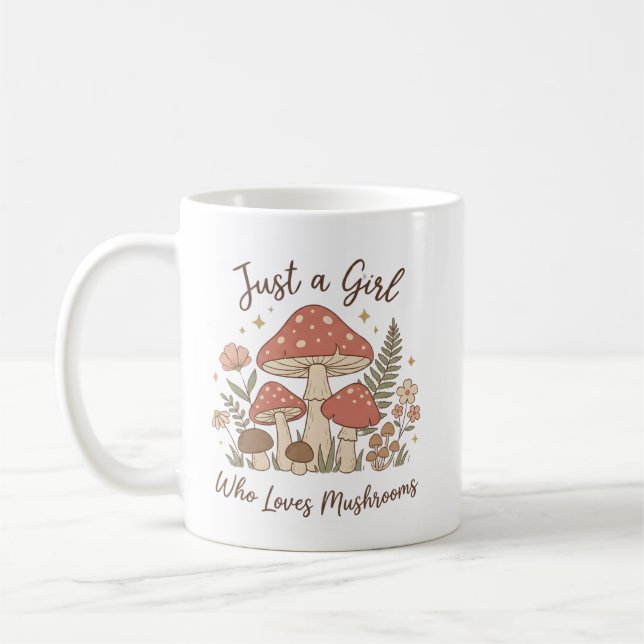 Nur ein Mädchen, das Pilze liebt Tasse (Links)