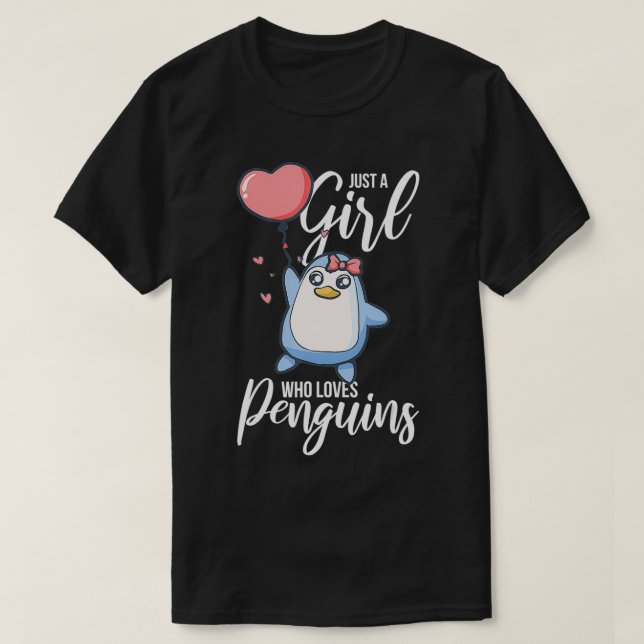 Nur ein Mädchen, das Pinguin Liebe T-Shirt (Design vorne)