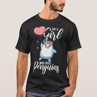 Nur ein Mädchen, das Pinguin Liebe T-Shirt