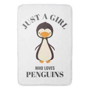 Nur ein Mädchen, das Pinguine Liebe Badematte