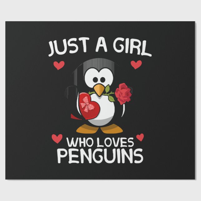 Nur ein Mädchen, das Pinguine Liebe Geschenkpapier (Flach)