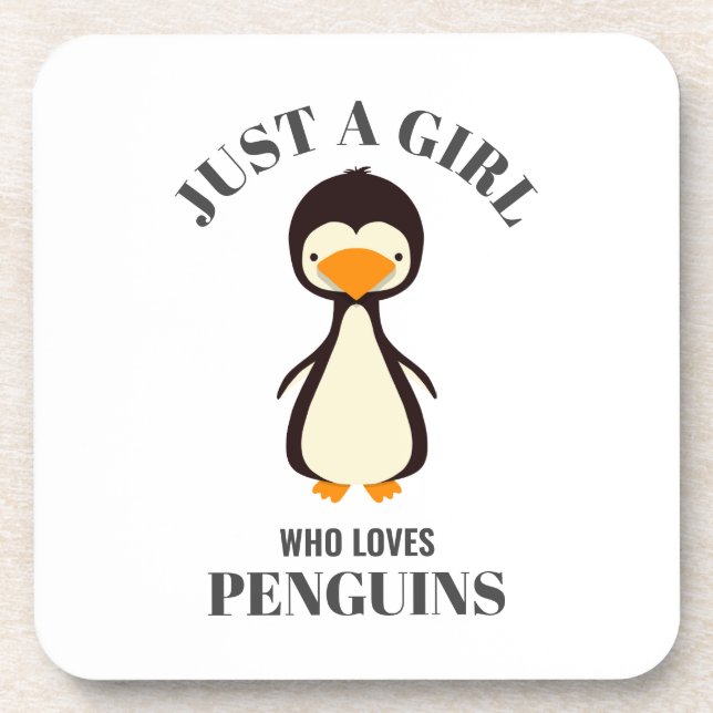 Nur ein Mädchen, das Pinguine Liebe Getränkeuntersetzer (Vorderseite)