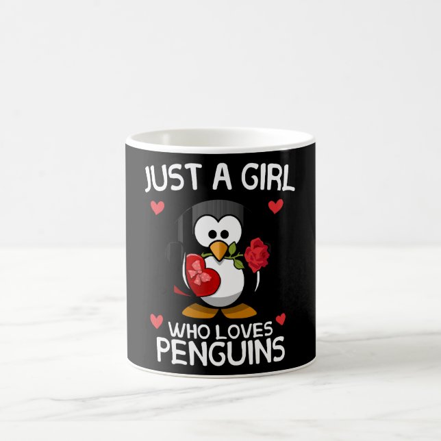 Nur ein Mädchen, das Pinguine Liebe Kaffeetasse (Mittel)