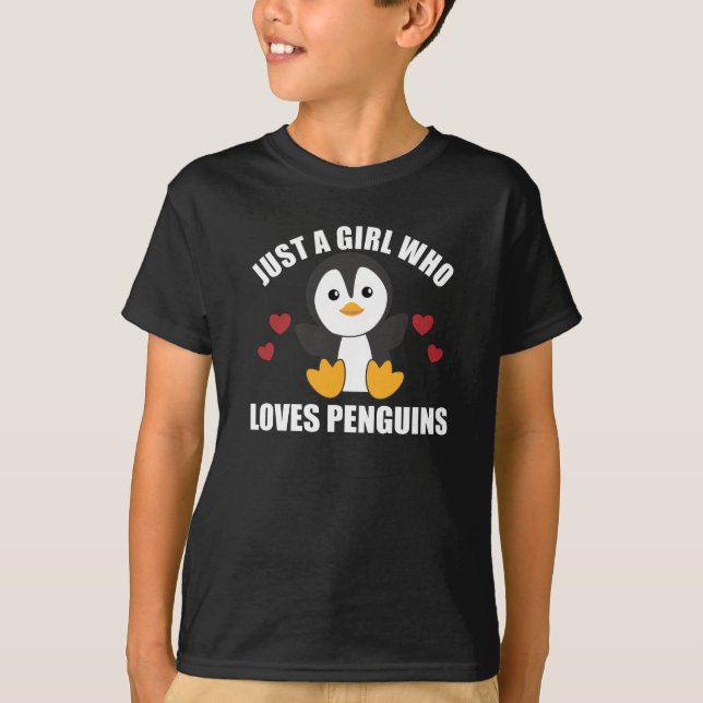 Nur ein Mädchen, das Pinguine Liebe - Niedlicher P T-Shirt (Vorderseite)