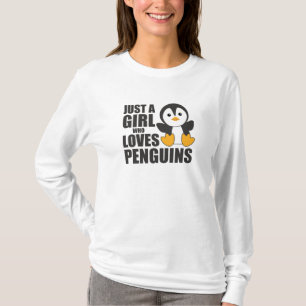 Nur ein Mädchen, das Pinguine Liebe - Niedlicher P T-Shirt