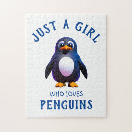 Nur ein Mädchen, das Pinguine Liebe Puzzle