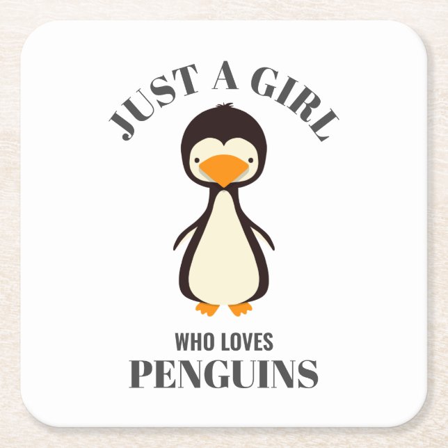 Nur ein Mädchen, das Pinguine Liebe Rechteckiger Pappuntersetzer (Vorderseite)