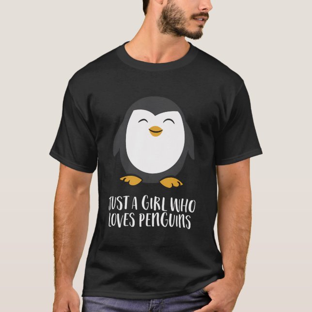 Nur ein Mädchen, das Pinguine Liebe T-Shirt (Vorderseite)