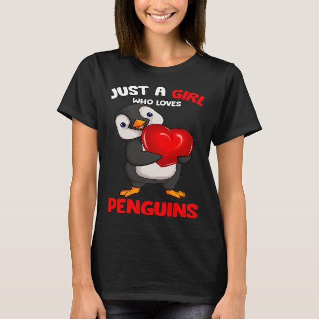 Nur ein Mädchen, das Pinguine Lieben Kinder Mädche T-Shirt (Vorderseite)