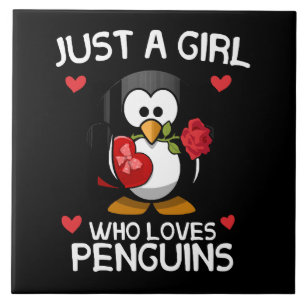 Nur ein Mädchen, das Pinguine liebt Fliese