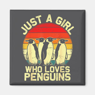 Nur ein Mädchen, das Pinguine liebt Lustiges Lar-T Magnet