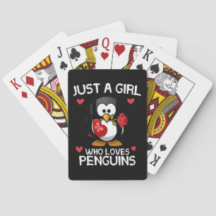 Nur ein Mädchen, das Pinguine liebt Spielkarten