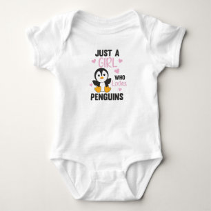 Nur ein Mädchen, das Pinguine Niedliches Pinguinhe Baby Strampler