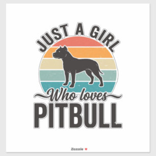 Nur ein Mädchen, das Pitbull Vintage-Hundedesign l Aufkleber