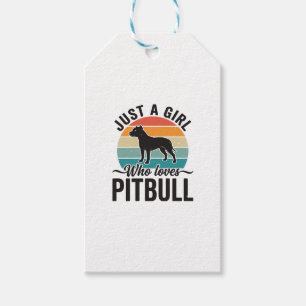 Nur ein Mädchen, das Pitbull Vintage-Hundedesign l Geschenkanhänger