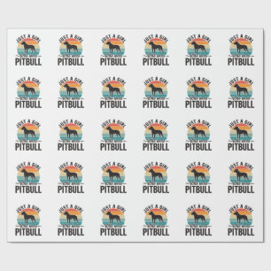 Nur ein Mädchen, das Pitbull Vintage-Hundedesign l Geschenkpapier
