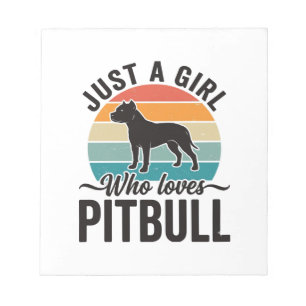 Nur ein Mädchen, das Pitbull Vintage-Hundedesign l Notizblock