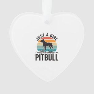 Nur ein Mädchen, das Pitbull Vintage-Hundedesign l Ornament