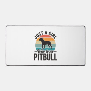 Nur ein Mädchen, das Pitbull Vintage-Hundedesign l Schreibtischunterlage