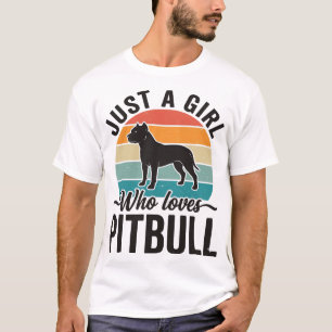 Nur ein Mädchen, das Pitbull Vintage-Hundedesign l T-Shirt