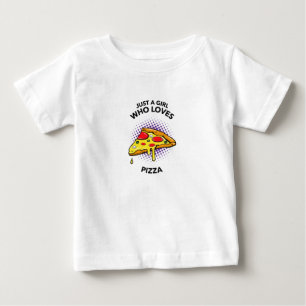 Nur ein Mädchen, das Pizza-Lieben mit lustigen it Baby T-shirt